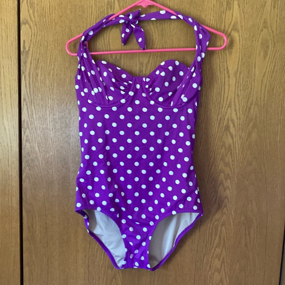 J.Crew purple polka dot one piece swim suit - 8